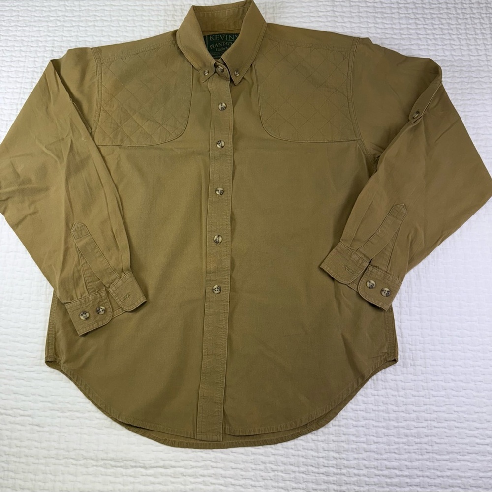 Kevin’s Plantation Collection Khaki Button-Up Shirt Size Medium